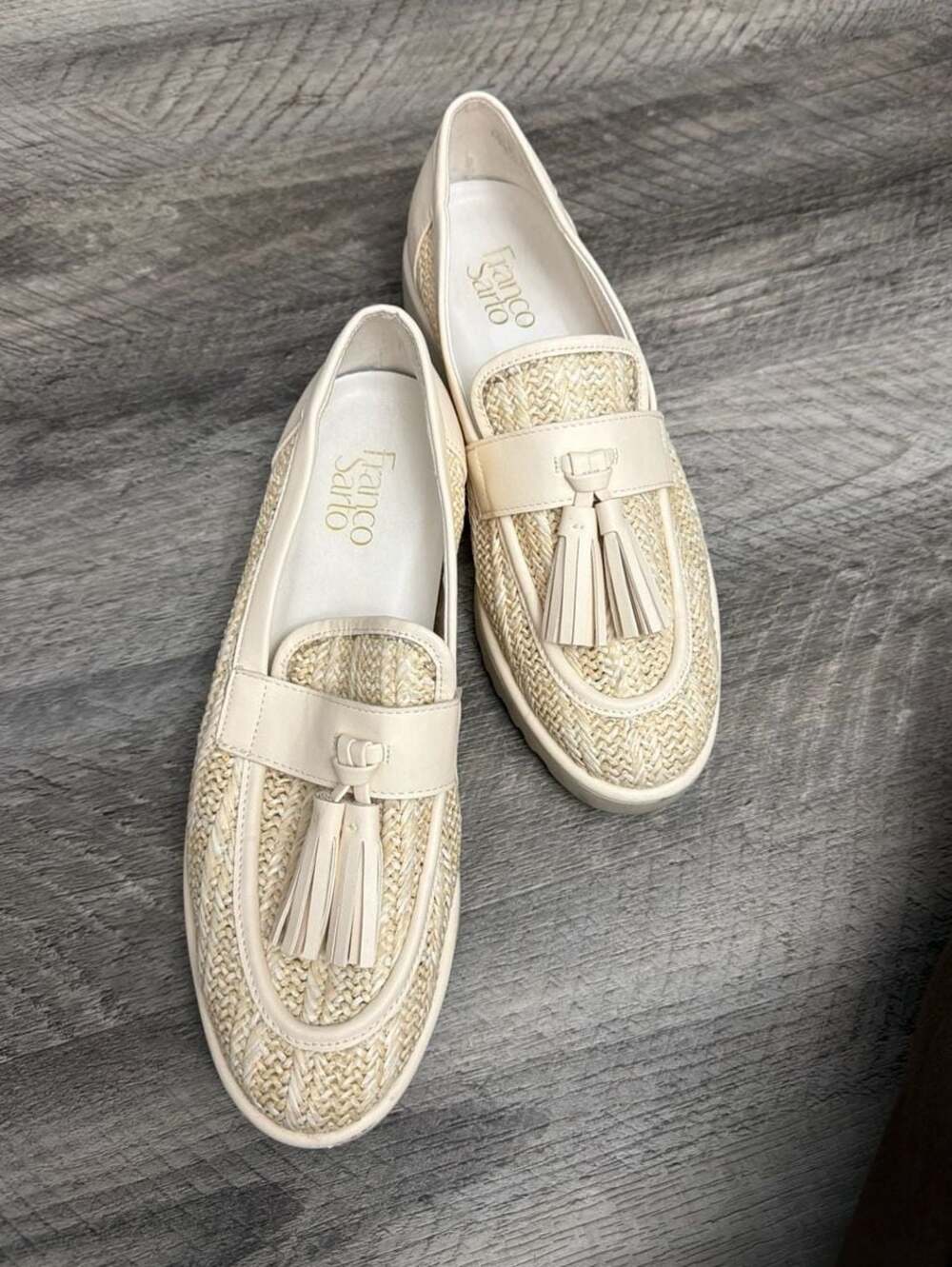 Franco Sarto Women's Carolynn Tassel Raffia Lug Sole Loafers